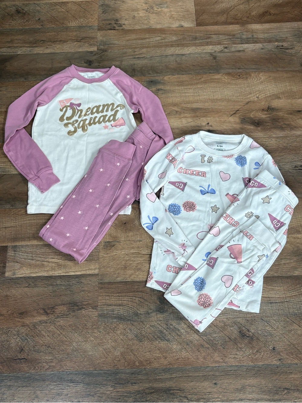 Carter's Pink and White 'Dream Squad' Two-Piece Pajama Sets